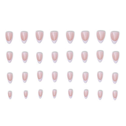 YN Young Nails Press On Nails – Medium Oval Glue-On Kit with All-In-One Tools (Pretty in French)