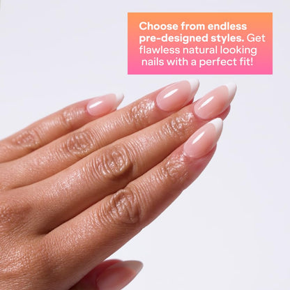 YN Young Nails Press On Nails – Glue-On Nails for Women, Medium Oval, Includes Glue, File & Tabs (Mommi White)
