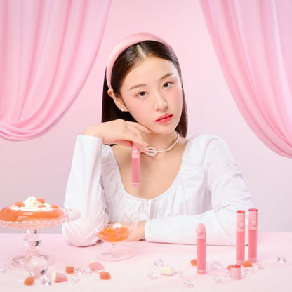 YNM Heart Jelling Tint Peach Jelling – Long-Lasting K-Beauty Lip Tint with Built-In Silicone Brush