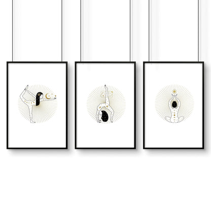 Yoga wall art | Set of 3 wall art poster prints