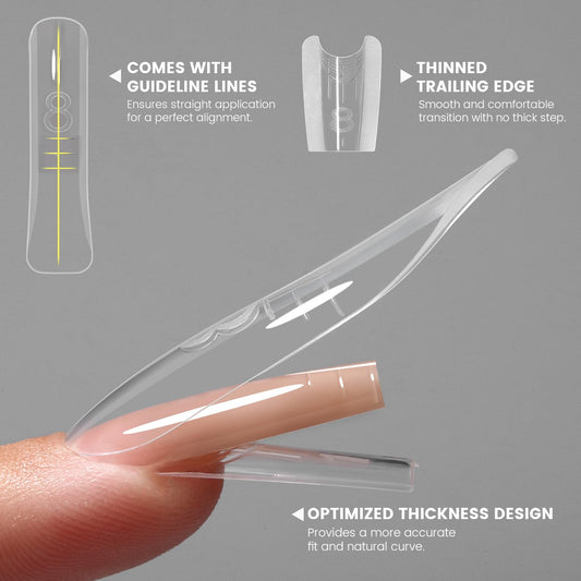 YOKEFELLOW Original Sandwich Nails Dual Forms – 240Pcs, 15 Sizes, Quick Extensions