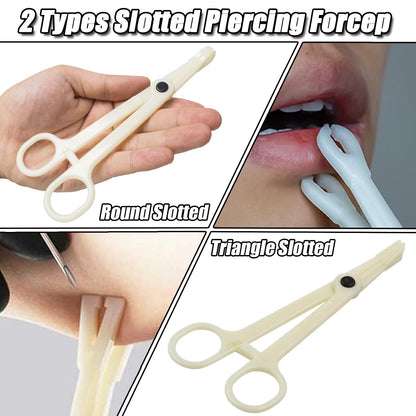 YONGDA Piercing Clamps Set 20pcs – Disposable PVC, Self-Locking, Round & Triangle Slotted
