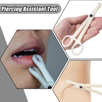 YONGDA 25Pcs Disposable Piercing Clamps – Self-Locking, Round Slot, PVC, Home & Studio Use