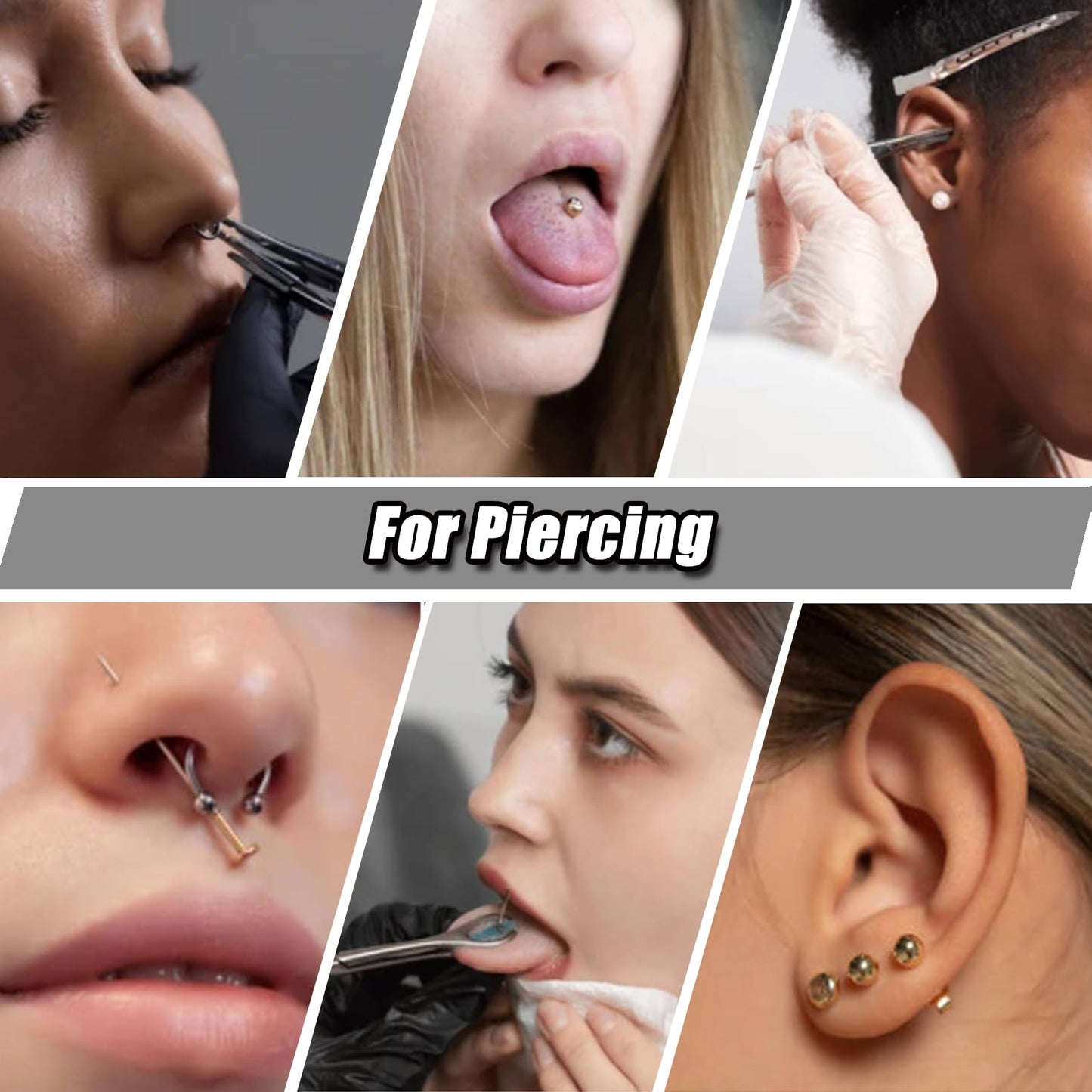 YONGDA Piercing Clamps Set 20pcs – Disposable PVC, Self-Locking, Round & Triangle Slotted