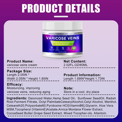 Yongsenina Varicose Veins Cream for Legs – Lightweight, Non-Sticky Vein & Spider Vein Treatment