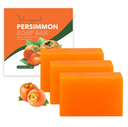 yoniagood 3 PCS Persimmon Soap Bar for Odor Control – Natural Deodorant Body Soap