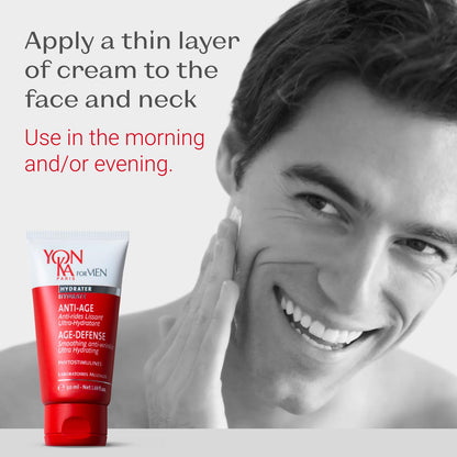 Yon-Ka Mens Age Defense Moisturizer | Anti-Aging Daily Face Lotion for Dry, Mature Skin