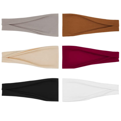 YONUF Fashion Headbands for Women | Wide Headbands, 6-Pack for Yoga & Workout