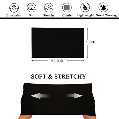 YONUF Wide Headbands For Women - Stretchy, Non-Slip Hair Bands in 6-Pack