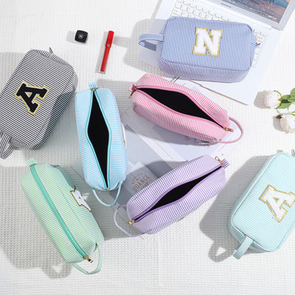 YOOLIFE Bridal Shower Gifts — 2-Pack Initial Purple Bridesmaid Makeup Bags