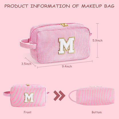 YOOLIFE Makeup Bag – Personalized Monogram Cosmetic Bag for Teens, Purple Travel Pouch