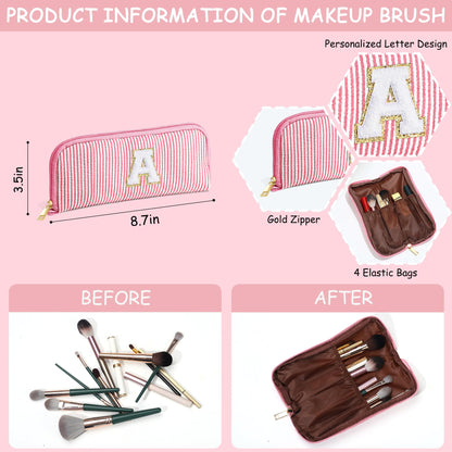 YOOLIFE Bridesmaid Proposal Gifts - Personalized Monogram Purple Makeup Bags for Bridal Showers