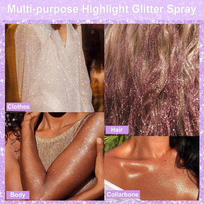 YOSCA Body Glitter Spray 150ML – Holographic Sparkle for Hair, Skin & Clothes