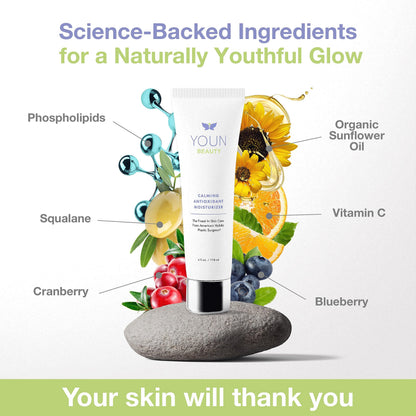YOUN Beauty Calming Antioxidant Moisturizer — Face & Body, Paraben & Sulfate Free