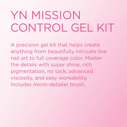 Young Nails Mission Control Precision Gel Kit – 12-Color Gel Paint for Nail Art, LED Curing