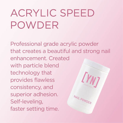 Young Nails Acrylic Core Powder – Self-Leveling, 90s Set, 660g | Natural/Nude/Pink/White