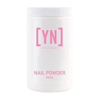 Young Nails Acrylic Core Powder – Self-Leveling Nail Powder, 660g, Clear/Nude/Pink/White