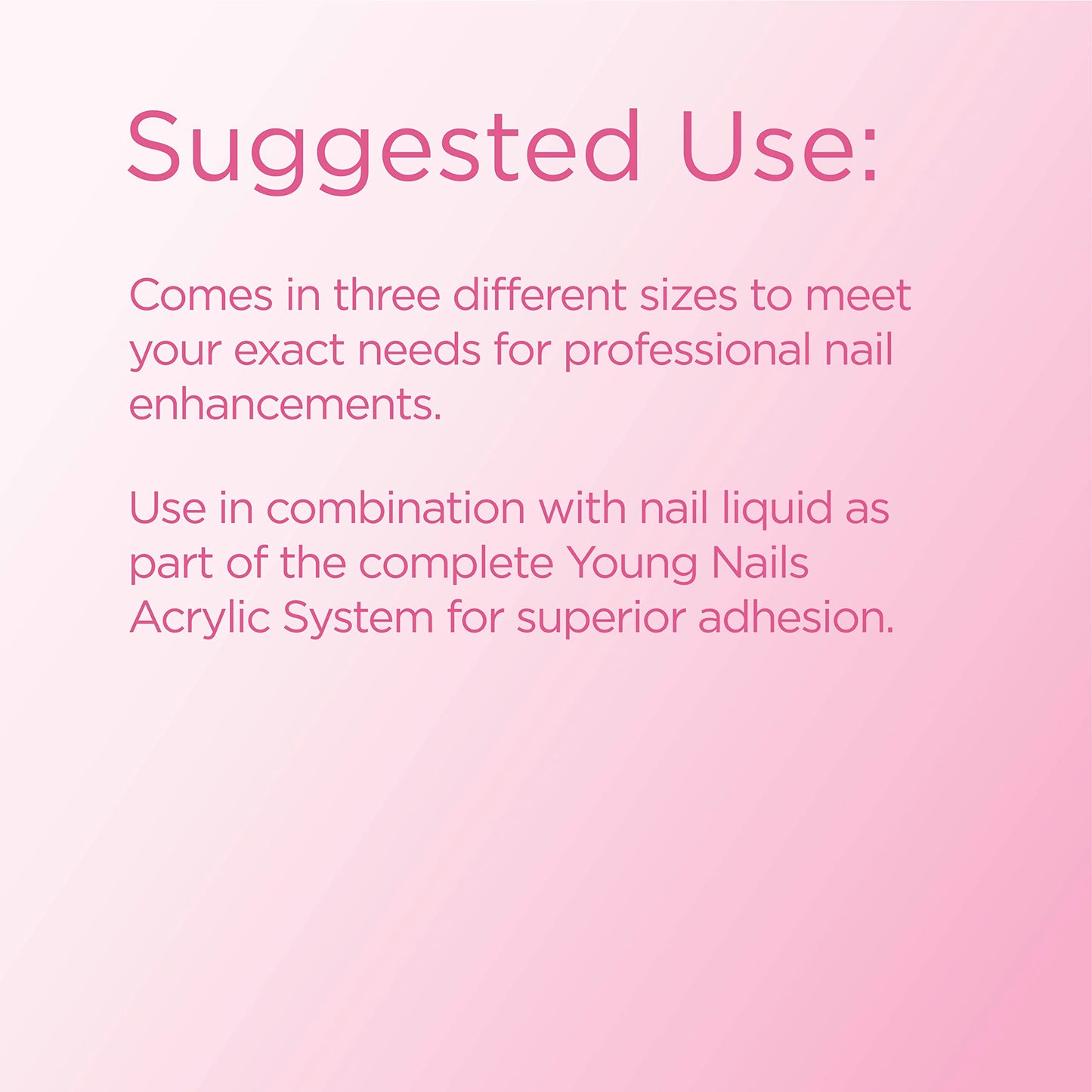 Young Nails Acrylic Core Powder – Self-Leveling Nail Powder, 660g, Clear/Nude/Pink/White