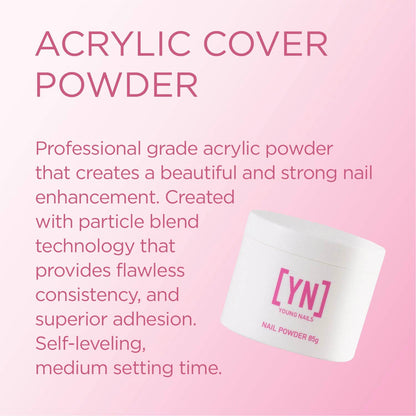Young Nails Acrylic Cover Powder Rosebud – Self-Leveling, Quick-Set, 85g | Professional-Grade Nail Powder