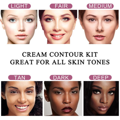 Youngfocus 8-Color Cream Contour Kit – Vegan, Cruelty-Free Contour & Highlight Palette