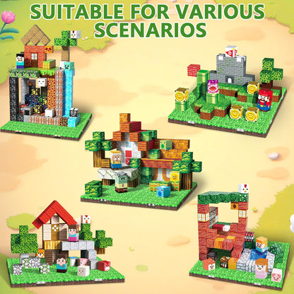 Youngyes Magnetic Baseplates (4-Pack) 4x4 Grid for Magnetic Building Blocks | STEM Toys