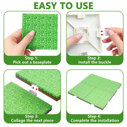 Youngyes Magnetic Baseplates (4-Pack) 4x4 Grid for Magnetic Building Blocks | STEM Toys
