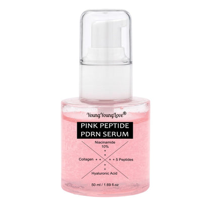 YOUNGYOUNGLOVE Pink Collagen Peptide PDRN Serum – 10% Niacinamide & Hyaluronic Acid, 1.69 oz