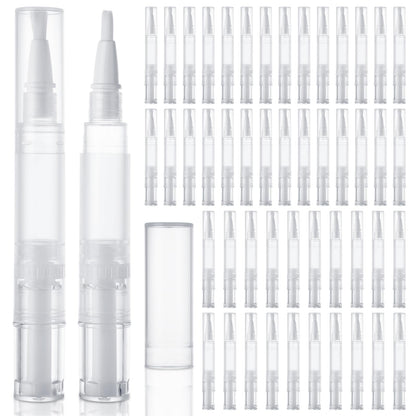 YOUNTHYE 50Pcs 5ml Cuticle Oil Pen - Empty Refillable Nail Oil Pen with Brush Tip