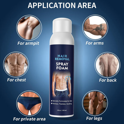 YOURTONE Hair Removal Spray Foam for Men – No-Irritation Depilatory for Underarms, Chest, Back & Legs