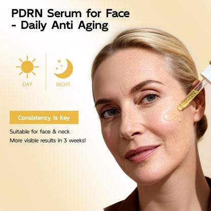 YouthVibe 0.5% PDRN Serum for Face – Anti‑Aging Salmon DNA Serum with HA, Niacinamide & Squalane, 30ml