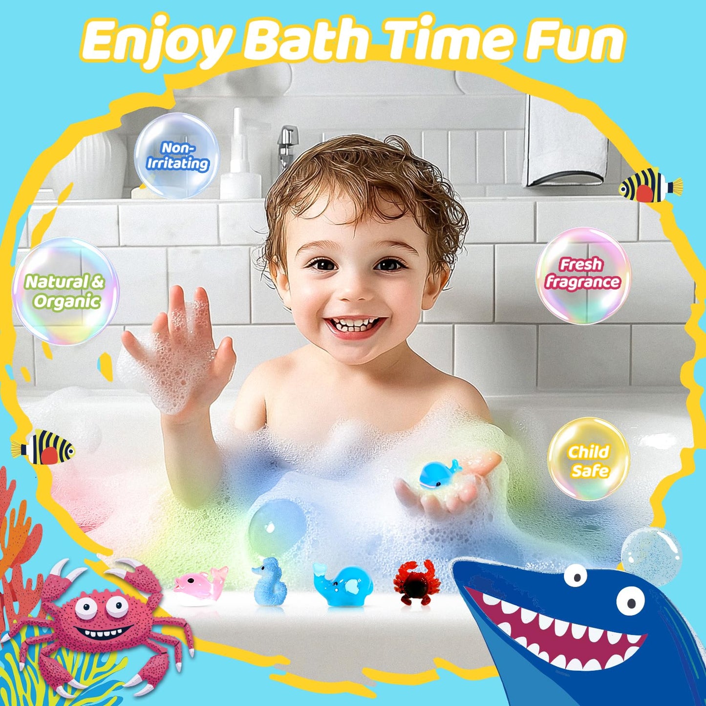 YoYokay 30 Kids Bath Bombs with Toys Inside – Ocean, Land & Sky Surprises