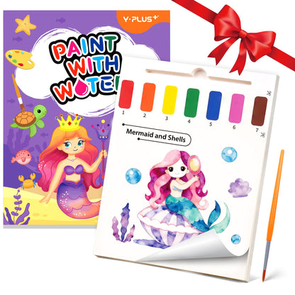 YPLUS Mermaid Paint with Water Book for Toddlers – Mess-Free Watercolor Activity Ages 1-6