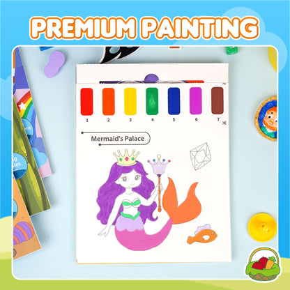 YPLUS Mermaid Paint with Water Book for Toddlers – Mess-Free Watercolor Activity Ages 1-6