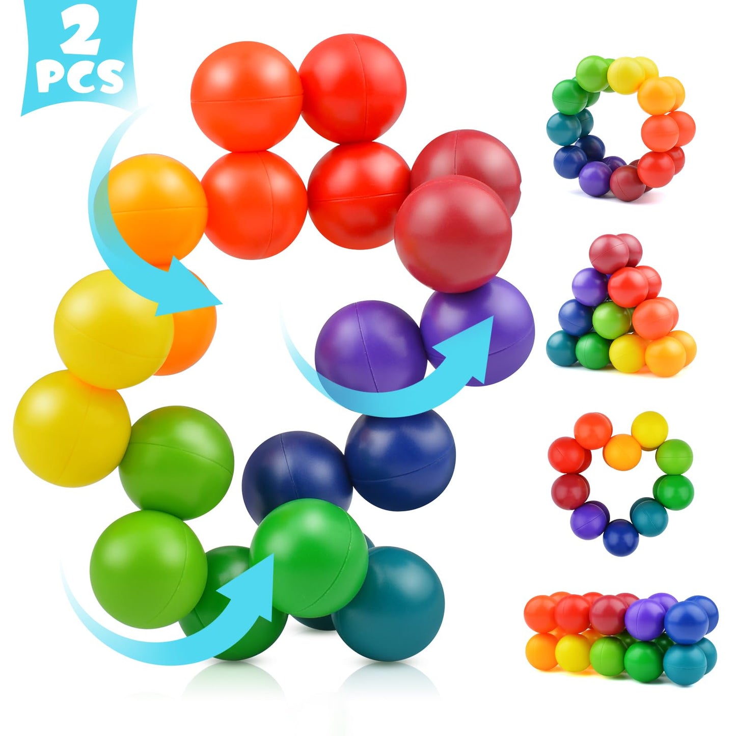 Yrissmiss Autism Sensory Toys – 2Pcs Calming Fidget Sets for Kids