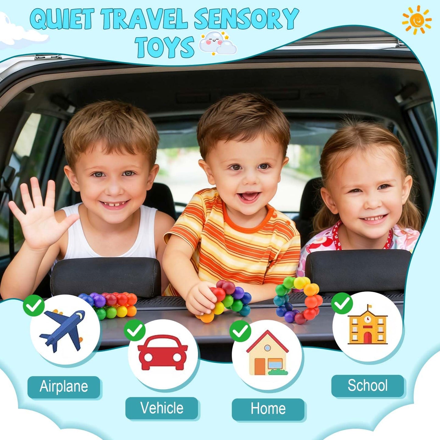 Yrissmiss Autism Sensory Toys – 2Pcs Calming Fidget Sets for Kids