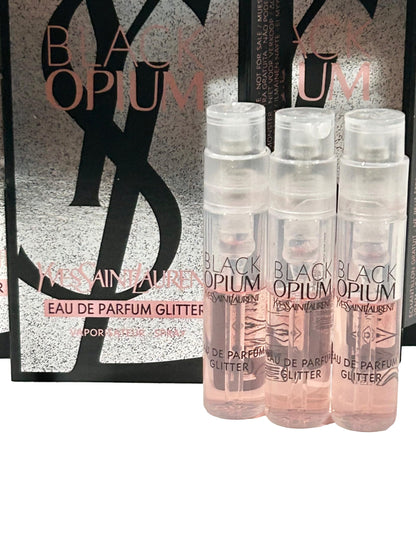 Yves Saint Laurent Black Opium Glitter EDP Sample Set — 3 x 1.2ml Mini Bottles