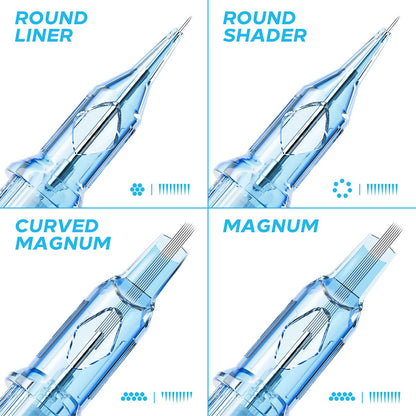 Yuelong Tattoo Cartridges Needles #04 Bugpin 3 Round Liner with Membrane – 20Pcs (0403RLL)