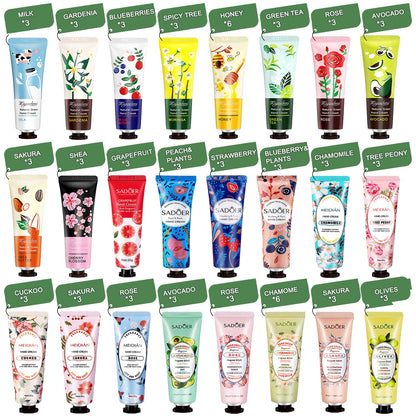 YUEONEWIN Hand Cream Gifts Set – 76-Pack Variety Scents, Travel Minis, Bulk Gifts for Women