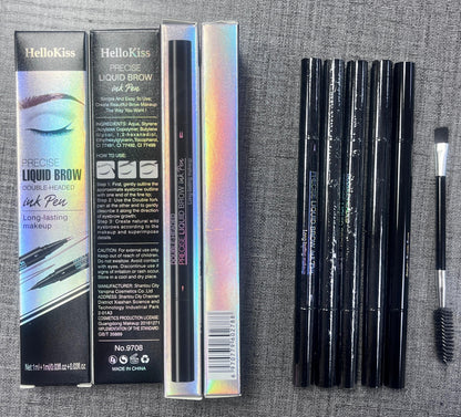 Yulinlon 9708 2-Tip Double-Ended Eyebrow Pen with Brush – Waterproof & Long-Lasting