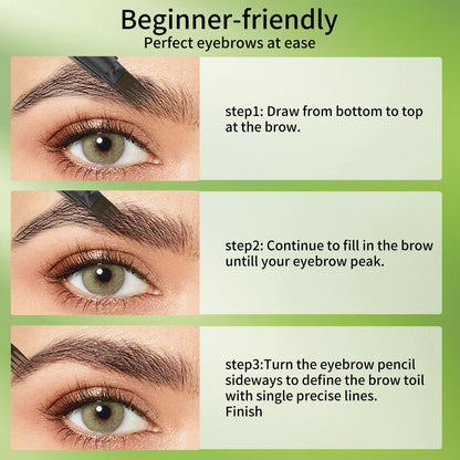 Yulinlon 4-Tip Eyebrow Pen — Waterproof Micro-Fork Tip Brow Pen, Natural 3D Look, 1ml (Dark Brown 03)