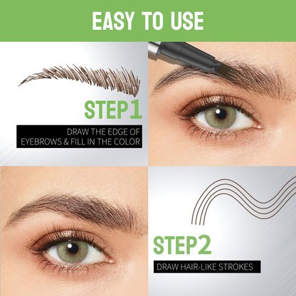 Yulinlon 4-Tip Eyebrow Pen — Waterproof Micro-Fork Tip Brow Pen, Natural 3D Look, 1ml (Dark Brown 03)