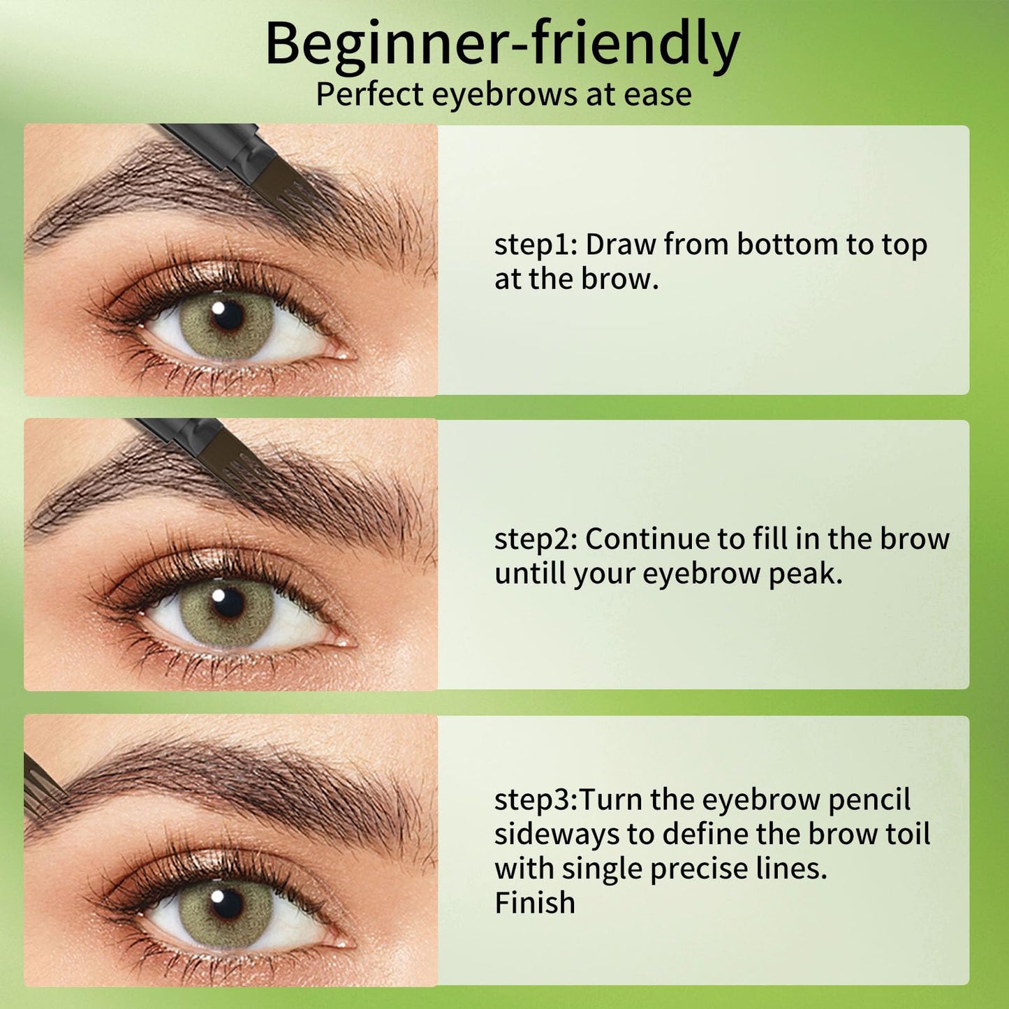 Yulinlon 4-Tip Eyebrow Pen – Waterproof Micro-Fork Brow Tattoo, Natural 3D Look, 1ml (02 Brown)
