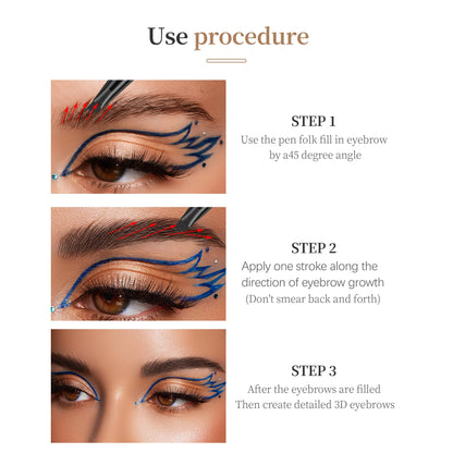Yulinlon Q708 3D Microblading Eyebrow Pencil – Waterproof, 4 Shades, Dual-Ended with Micro-Fork Tip (3#Grey)