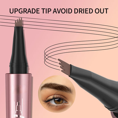 Yulinlon Q708 3D Microblading Eyebrow Pencil – Waterproof, 4-Tipped, Long-Lasting