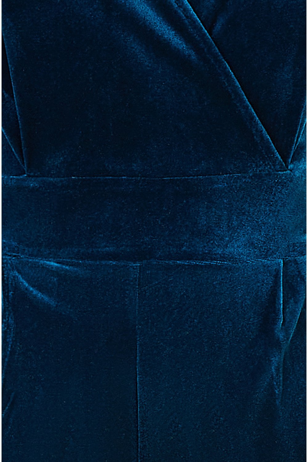 Yumi Teal Velvet Long sleeve Jumpsuit