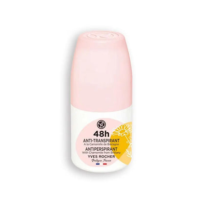 Yves Rocher 48H Antiperspirant Chamomile – Long-Lasting Freshness, No White Marks (50 ml)