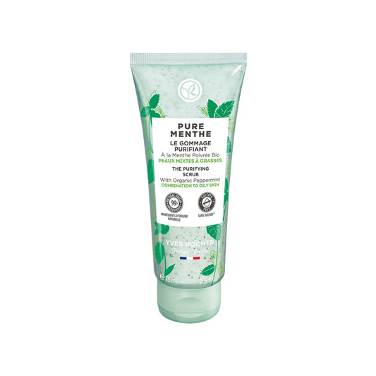 Yves Rocher Purifying Scrub – Pure Menthe for Combination to Oily Skin, 2.5 oz (75 ml) | 1 Ct
