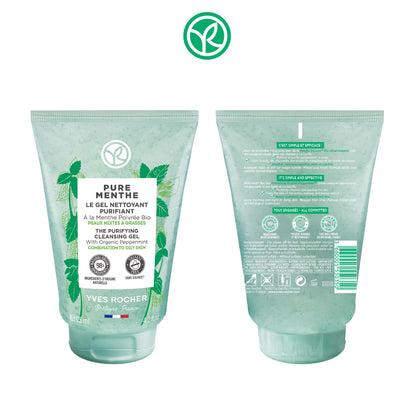 Yves Rocher Purifying Cleansing Gel Pure Menthe – For Combination to Oily Skin | 125 ml / 4.2 oz