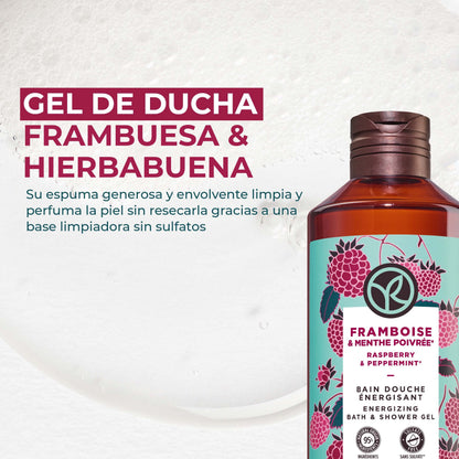 Yves Rocher Raspberry & Peppermint Energizing Bath & Shower Gel – 400 ml