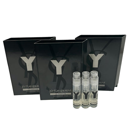 Yves Saint Laurent Y Men LE PARFUM Sample Set — 3 Travel Vials, 1.2 ml Each
